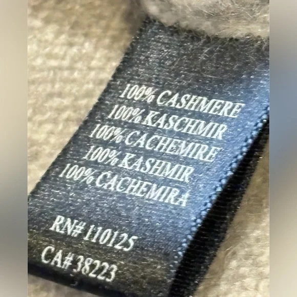 100% Cashmere Cowl Neck Tunic Sweater Gray Long Sleeve Pockets Qi Saks 5th Av XS - Picture 9 of 10